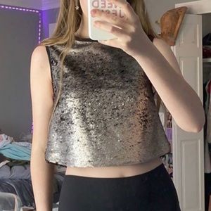 sequin crop top